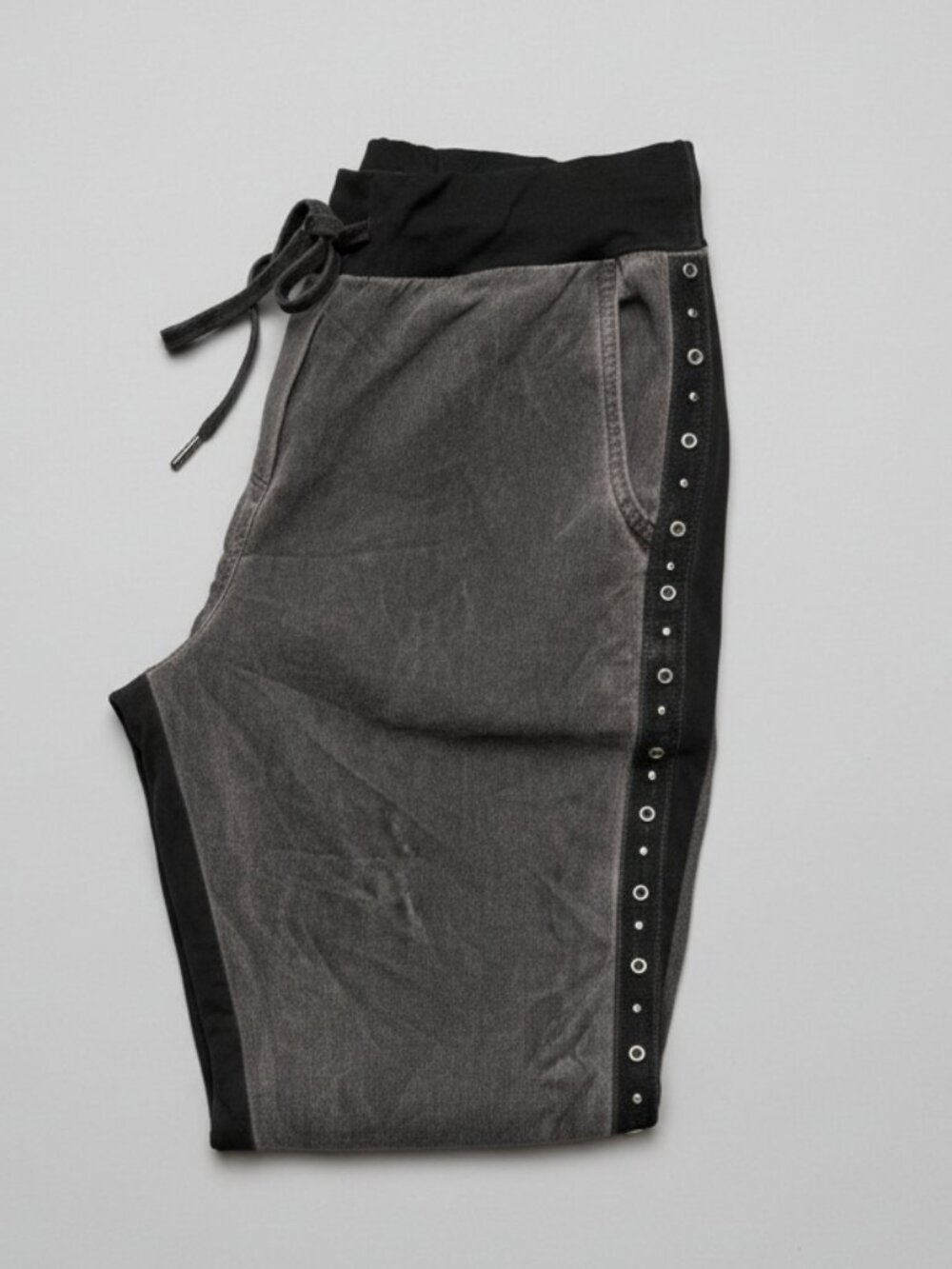 Gigi Moda Studded Acid Wash Joggers- One Size